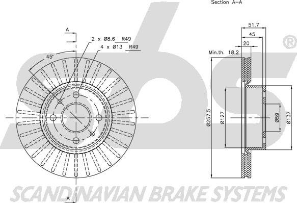 SBS 1815209927 - Brake Disc autospares.lv