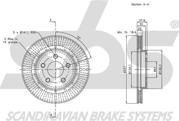 SBS 1815209309 - Brake Disc autospares.lv