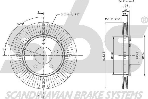 SBS 1815319301 - Brake Disc autospares.lv