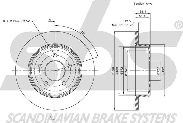 SBS 1815319311 - Brake Disc autospares.lv