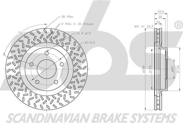 SBS 1815319329 - Brake Disc autospares.lv