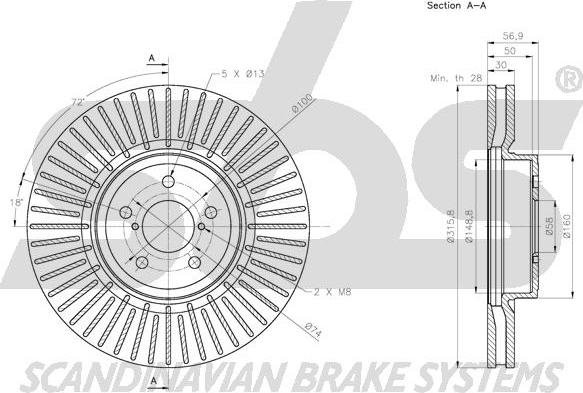 SBS 1815.204419 - Brake Disc autospares.lv