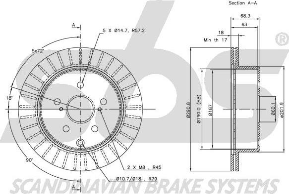 SBS 1815204546 - Brake Disc autospares.lv