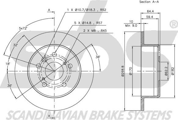 SBS 1815204548 - Brake Disc autospares.lv