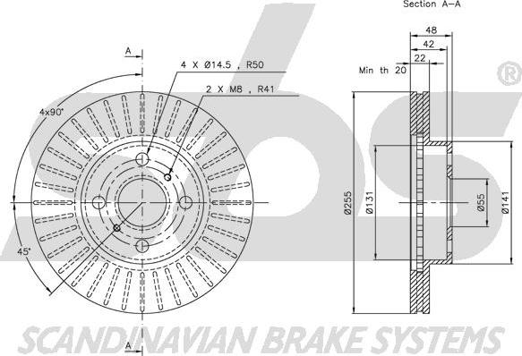 SBS 1815204543 - Brake Disc autospares.lv