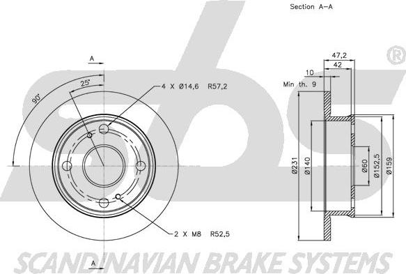 SBS 1815204553 - Brake Disc autospares.lv