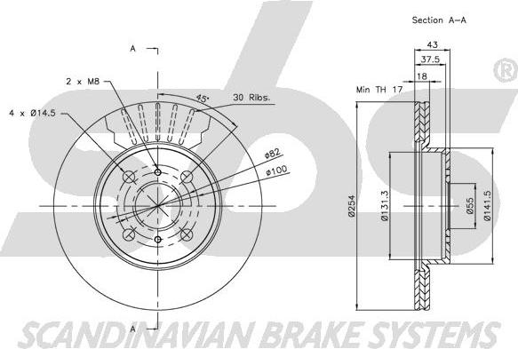 SBS 1815314563 - Brake Disc autospares.lv