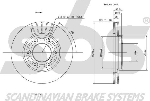 SBS 1815204567 - Brake Disc autospares.lv