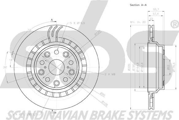 SBS 18152045149 - Brake Disc autospares.lv