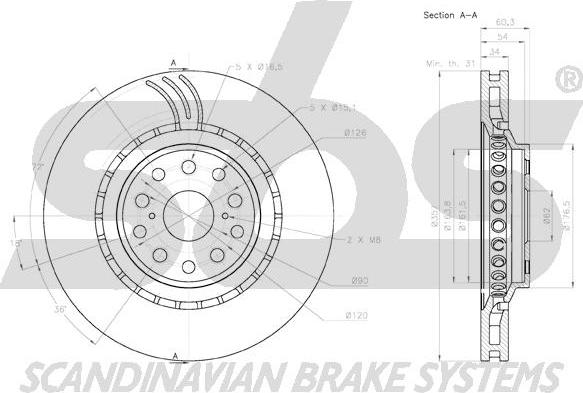 SBS 18153145146 - Brake Disc autospares.lv