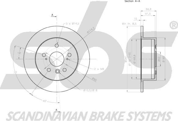 SBS 18152045159 - Brake Disc autospares.lv