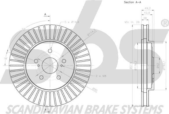 SBS 18152045168 - Brake Disc autospares.lv