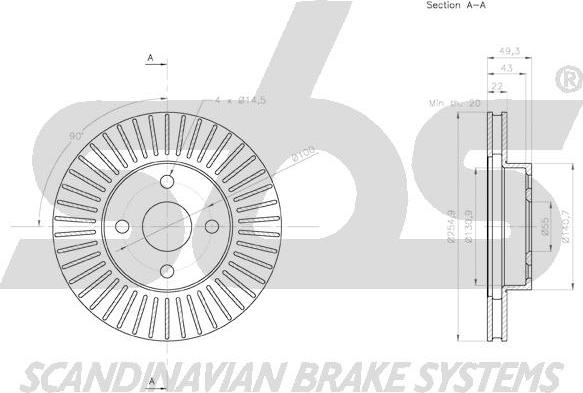 SBS 18152045163 - Brake Disc autospares.lv