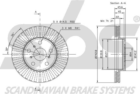 SBS 1815204516 - Brake Disc autospares.lv