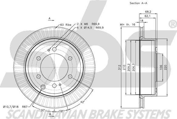 SBS 18152045101 - Brake Disc autospares.lv