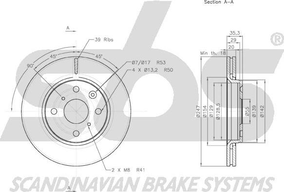 SBS 18152045102 - Brake Disc autospares.lv