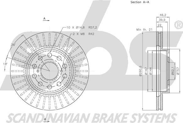 SBS 18152045113 - Brake Disc autospares.lv