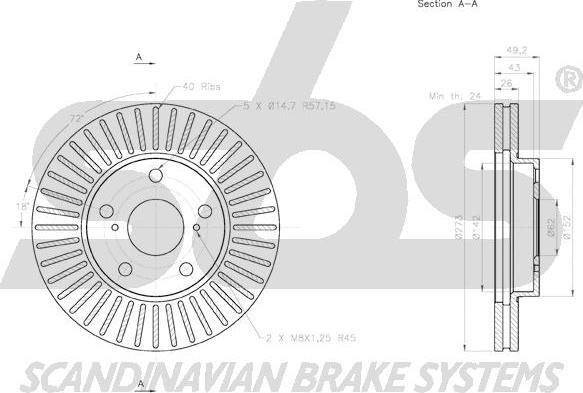 SBS 18153145120 - Brake Disc autospares.lv