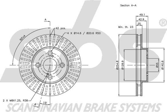 SBS 1815204582 - Brake Disc autospares.lv