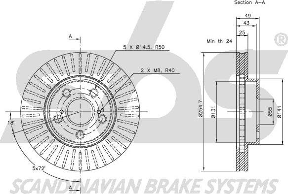 SBS 1815204539 - Brake Disc autospares.lv