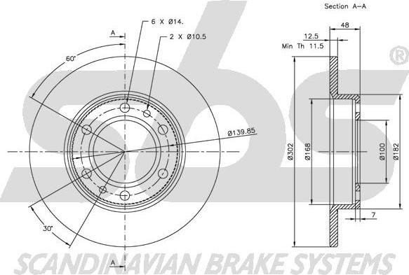 SBS 1815204524 - Brake Disc autospares.lv