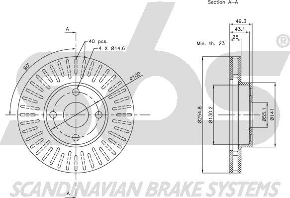 SBS 1815314579 - Brake Disc autospares.lv