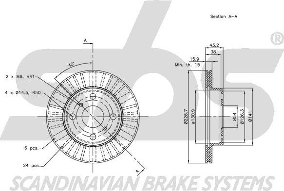 SBS 1815204571 - Brake Disc autospares.lv