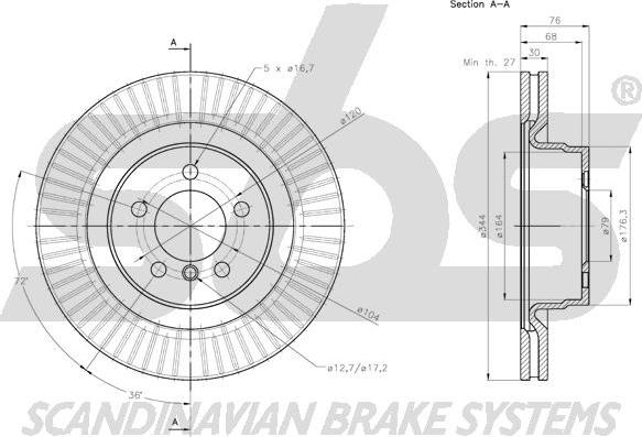 SBS 1815314045 - Brake Disc autospares.lv