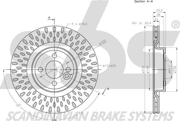 SBS 1815204046 - Brake Disc autospares.lv