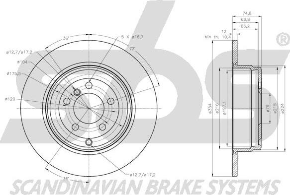 SBS 1815314047 - Brake Disc autospares.lv