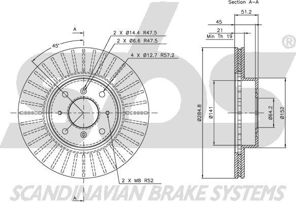 SBS 1815204010 - Brake Disc autospares.lv