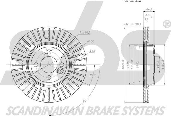 SBS 1815.204035 - Brake Disc autospares.lv