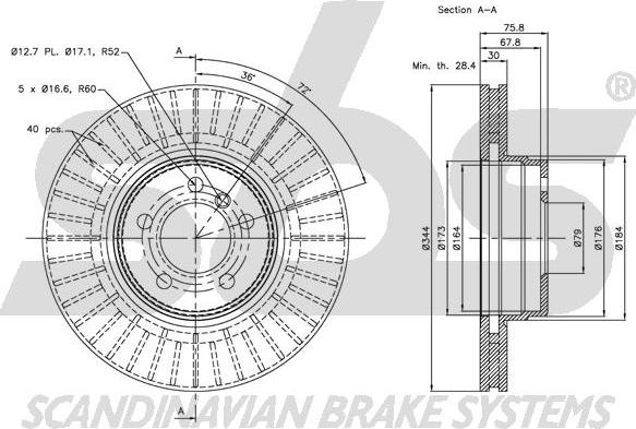 SBS 1815.204025 - Brake Disc autospares.lv