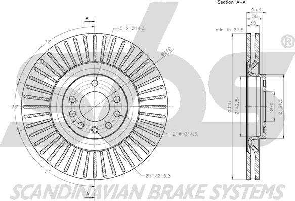 SBS 1815204112 - Brake Disc autospares.lv