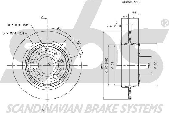 SBS 1815204844 - Brake Disc autospares.lv