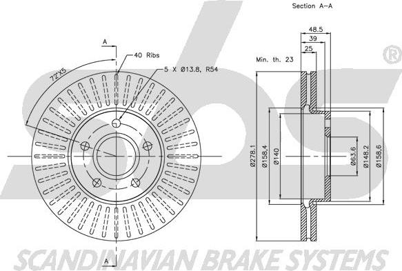 SBS 1815204848 - Brake Disc autospares.lv