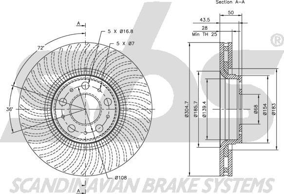 SBS 1815314842 - Brake Disc autospares.lv