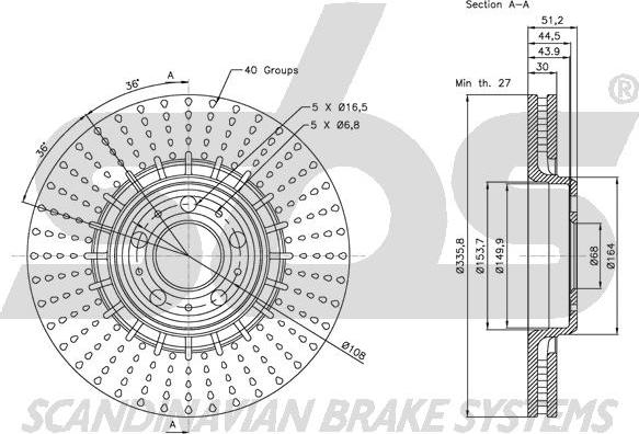 SBS 1815204853 - Brake Disc autospares.lv