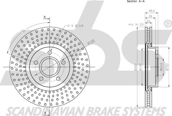 SBS 1815204864 - Brake Disc autospares.lv