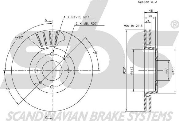 SBS 1815204839 - Brake Disc autospares.lv