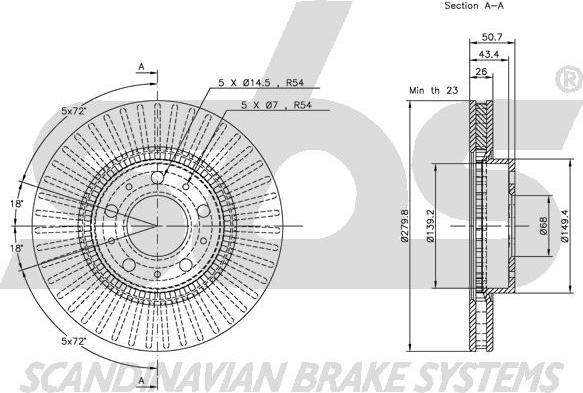 SBS 1815204832 - Brake Disc autospares.lv