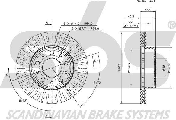 SBS 1815204828 - Brake Disc autospares.lv