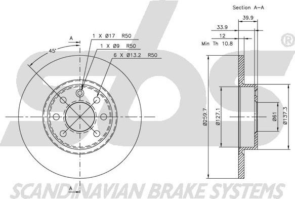 SBS 1815204823 - Brake Disc autospares.lv