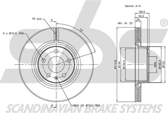 SBS 1815314799 - Brake Disc autospares.lv