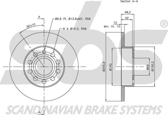 SBS 1815204794 - Brake Disc autospares.lv