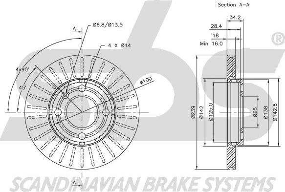 SBS 1815314756 - Brake Disc autospares.lv