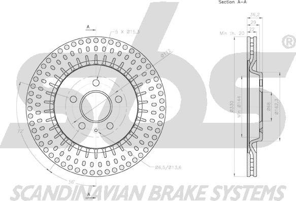 SBS 18152047156 - Brake Disc autospares.lv