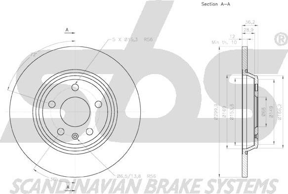 SBS 1815.2047129 - Brake Disc autospares.lv