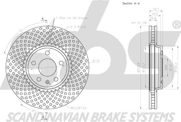 SBS 18153147127 - Brake Disc autospares.lv