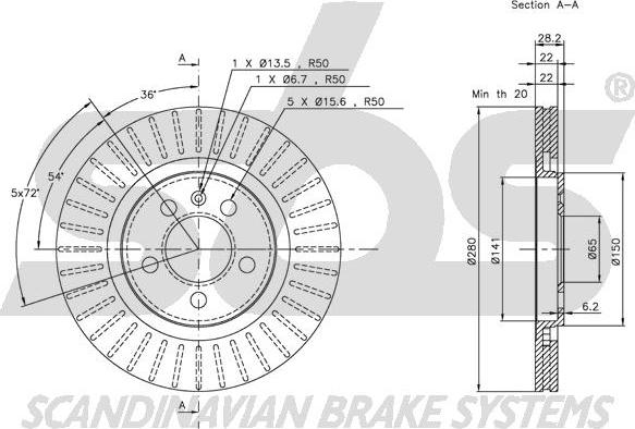 SBS 1815314735 - Brake Disc autospares.lv